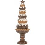 Hnědá vánoční dekorace donuty na podstavci - Ø 11*33 cm - Clayre & Eef – Zboží Mobilmania