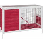 vidaXL Králíkárna červená 103 x 44 x 69,5 cm masivní borové dřevo – Zboží Dáma