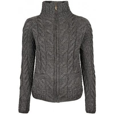 Vlnka Dámský vlněný svetr Supersoft Merino na zip tmavě šedá – Zboží Dáma