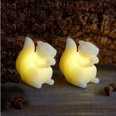 SIRIUS LED svíčka veverka bílá sada 2 kusy 9 cm – Hledejceny.cz