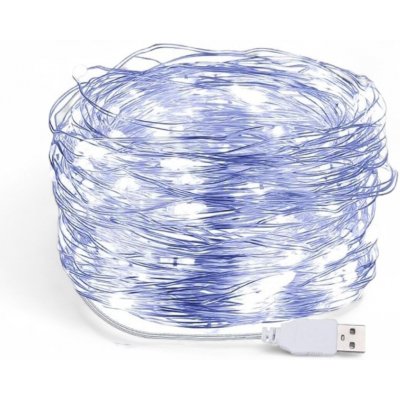 Senzanakup Vnitřní USB mikro řetěz 10 m 100 led - studená bílá – Sleviste.cz
