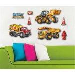 IMPOL TRADE 3D samolepky stavební stroje SLK-1055 rozměr 41 x 29 cm – Zbozi.Blesk.cz