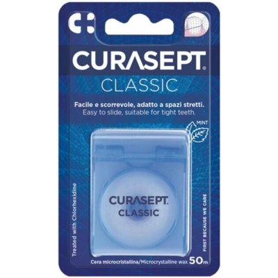 Curasept Classic voskovaná zubní nit s CHX mint 50 m – Hledejceny.cz