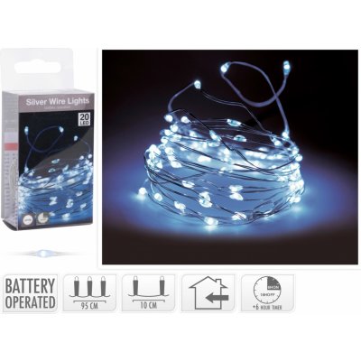 Koopman LED světelný řetěz na baterie 20 LED diod studená bílá, 100 cm – Hledejceny.cz