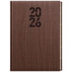 Baloušek Tisk Ctirad Wood A5 denní 2026 hnědý – Zboží Živě