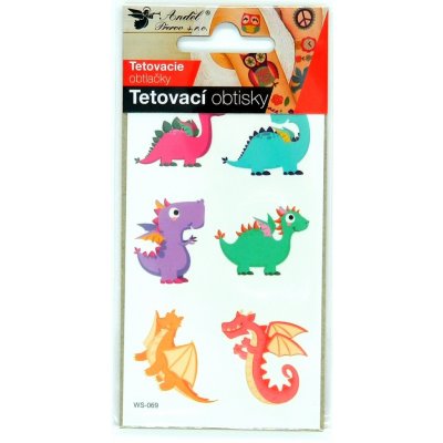 Tetovací obtisky Barevní dinosauři 10 5 x 6 cm