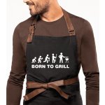 Kariban Zástěra na grilování Exclusive Born to Grill Černošedá – Zboží Dáma