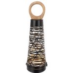 Svícen kov/dřevo CONE černý/zlatý 15x15x43 cm – Sleviste.cz