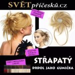 Střapatý drdol jako gumička - moderní příčesek #4 - středně hnědá – Zbozi.Blesk.cz