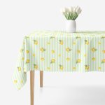 Goldea hranatý teflonový ubrus zelené proužky s citrony 120x120 cm – Zboží Dáma