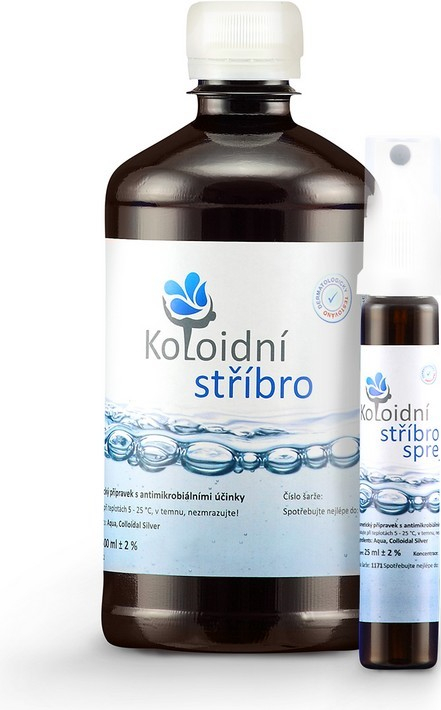 Petr Gargulák Koloidní stříbro 500 ml 20ppm + sprej 25 ml 30ppm dárková sada