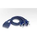 Aten CS-64U KVM elektronický přepínač, pro 4 PC, 1xVGA, 1xkláv., 1xmyš, 2xUSB, mini