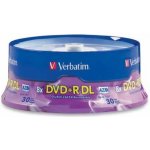 Verbatim DVD+R 8,5GB 8x, Double Layer, AZO, printable, cakebox, 25ks (43667) – Zboží Živě