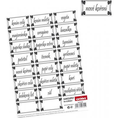 Orion Samolepky na koření obdélník 14,3 x 21cm – Zboží Dáma