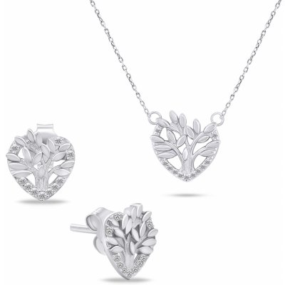 Brilio Silver set šperků SET236W náhrdelník náušnice – Zboží Mobilmania