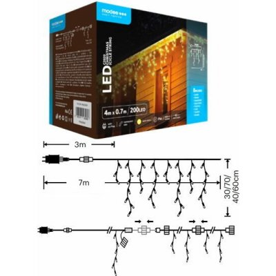 Modee ML-C2020 200LED 4m x 0,7m vánoční řetěz rampouchy, teplá 8 programů IP44 352740,00 – Hledejceny.cz