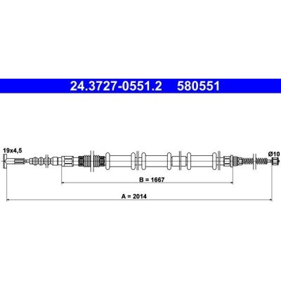 Tažné lanko, parkovací brzda ATE 24.3727-0551.2