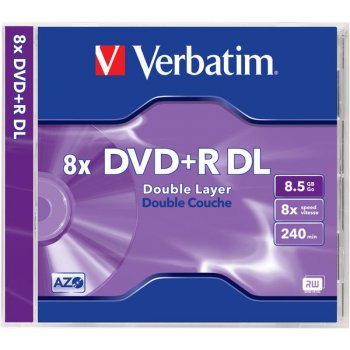 Verbatim DVD+R DL, 8,5GB 8x, AZO, jewel, 5ks (43541)