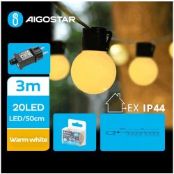 Aigostar B.V. Aigostar - LED Venkovní dekorační řetěz 20xLED/3m IP44 teplá bílá AI1448