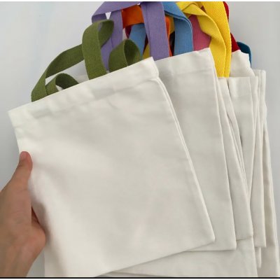 Mini látkové tašky s barevnými uchy Barva: Žlutá – Sleviste.cz