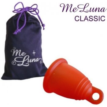 MeLuna Classic Menstrual Cup Menstruační kalíšek so slučkou velikost M červený