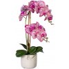 Květina Umělá Orchidej Můrovec růžový, 2 stonky v květináči, 60cm
