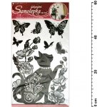 Samolepící dekorace na zeď (60 x 32cm) Room Decor černé kotě s glitry a kamínky 10016 – Zboží Dáma