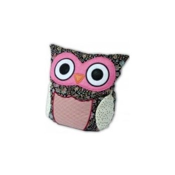 Albi Hooty sova patchwork růžová