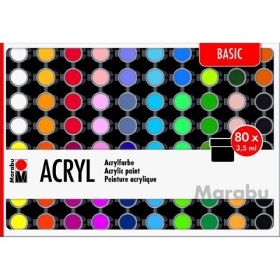 Marabu akrylová barva sada 80 x 35 ml – Zboží Dáma