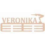 ČistéDřevo Dřevěný věšák na medaile plavání Zvolte Žena – Zboží Dáma