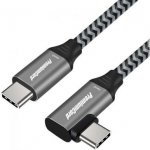 Premiumcord ku31cu1 USB-C zahnutý USB 3.2 GEN 2, 3A, 60W, 10Gbit/s, 1m