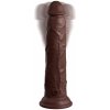 Vibrátor Pipedream King Cock Elite 9 Vibrating Silicone Dual Density Cock with Remote Brown