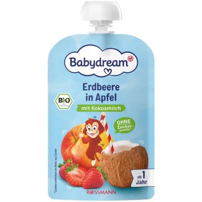 Babydream BIO jablko, jahoda, banán a kokos 100 g – Zboží Dáma