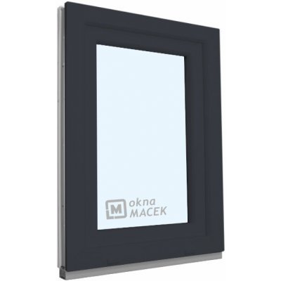 KNIPPING Plastové okno - 70 AD, 600x900 mm, OS, antracit Otevírání: levé (OSl), Sklo: čiré, Barva, imitace: antracit/antracit (oboustranně) – Zboží Mobilmania
