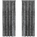 Závěsy Velurové 2 ks s Kroužky Šedé 245x140 cm – Hledejceny.cz