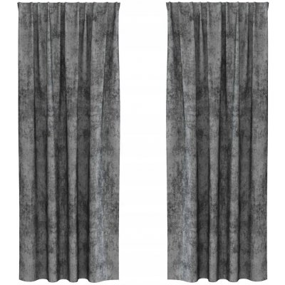 Závěsy Velurové 2 ks s Kroužky Šedé 245x140 cm – Hledejceny.cz