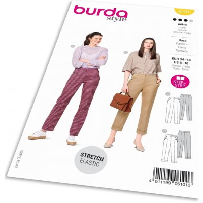 Střih Burda 6101 - Kalhoty s puky, 7/8 kalhoty