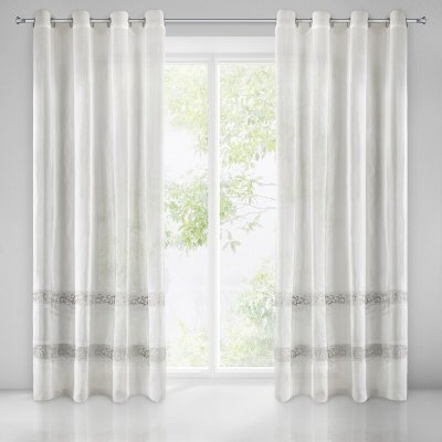 Takoy DIVA LINE Záclona ANNE zdobená lemovaním a ornamentálním vzorem ze sametu-HF-354318 | 140 x 270 cm – Hledejceny.cz
