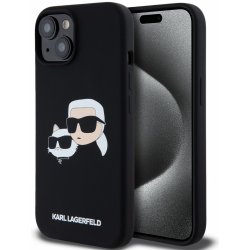 Karl Lagerfeld Liquid Silicone Double Heads Magsafe Zadní Kryt pro iPhone 15 Black KLHMP15SSKCHPPLK