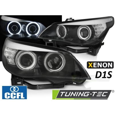 Přední světla, CCFL angel eyes, LED blinkr BMW E60 / E61 D1S xenon, 05-07 černá – Zbozi.Blesk.cz