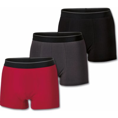 Parkside pánské boxerky 3 kusy černá/šedá/červená – Zboží Mobilmania