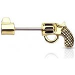 Šperky4U Zlacený piercing do ucha náušnice revolver FP1019-GD – Zbozi.Blesk.cz