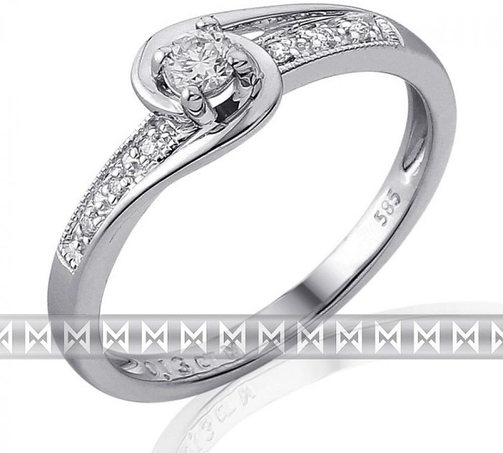 Klenoty Budín Luxusní zásnubní diamantový prsten z bílého zlata 3861844 |  Srovnanicen.cz