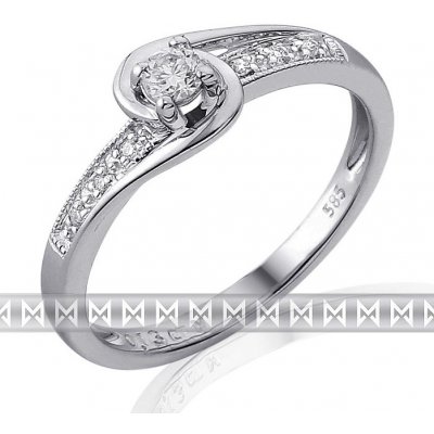 Klenoty Budín Luxusní zásnubní diamantový prsten z bílého zlata 3861844 – Zboží Mobilmania