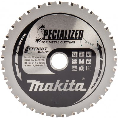 MAKITA Pilový kotouč Efficut TCT na kov 150x20 mm 33 zubů – Zbozi.Blesk.cz