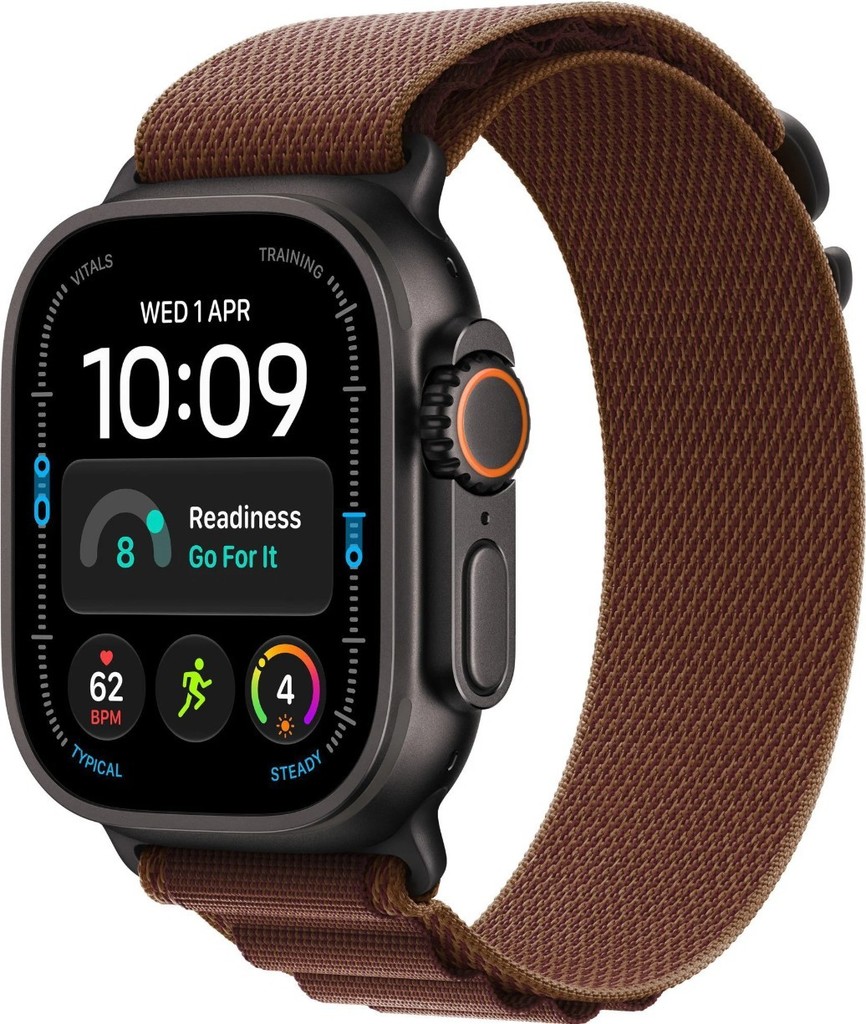 Apple Watch Ultra 4 49mm černý titan s burgundsky červeným alpským tahem M MJC14QC/A