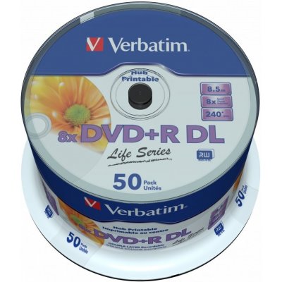 Verbatim DVD+R 8,5GB 8x, printable, spindle, 50ks (VE0963-44)