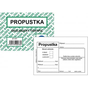 Baloušek Tisk ET077 Propustka A7