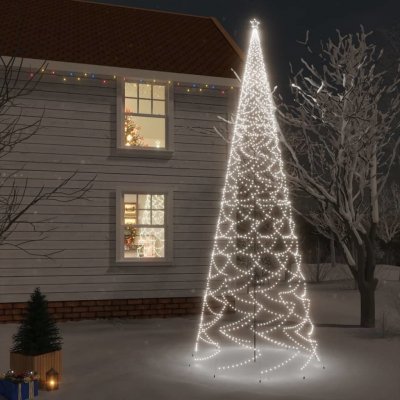 zahrada-XL Vánoční stromek s hrotem 3 000 studených bílých LED diod 800 cm