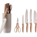 Gooda 6-dílná sada kuchyňských nožů s blokem bílá – Zboží Mobilmania